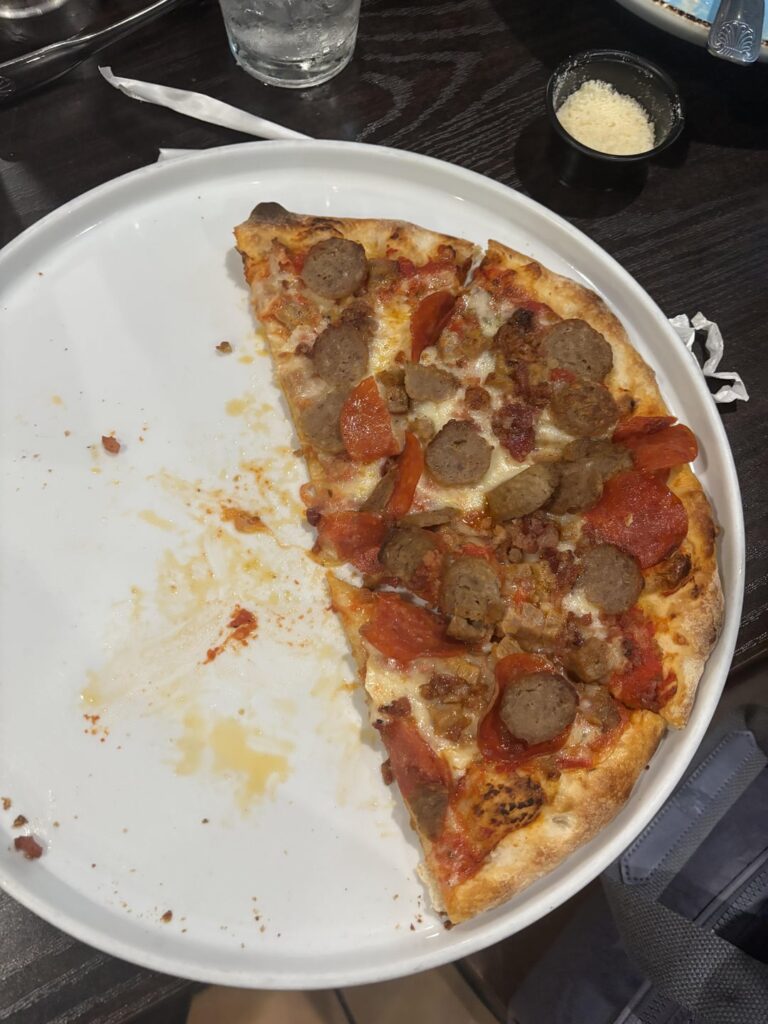 How many calories in 4 slices of this pizza