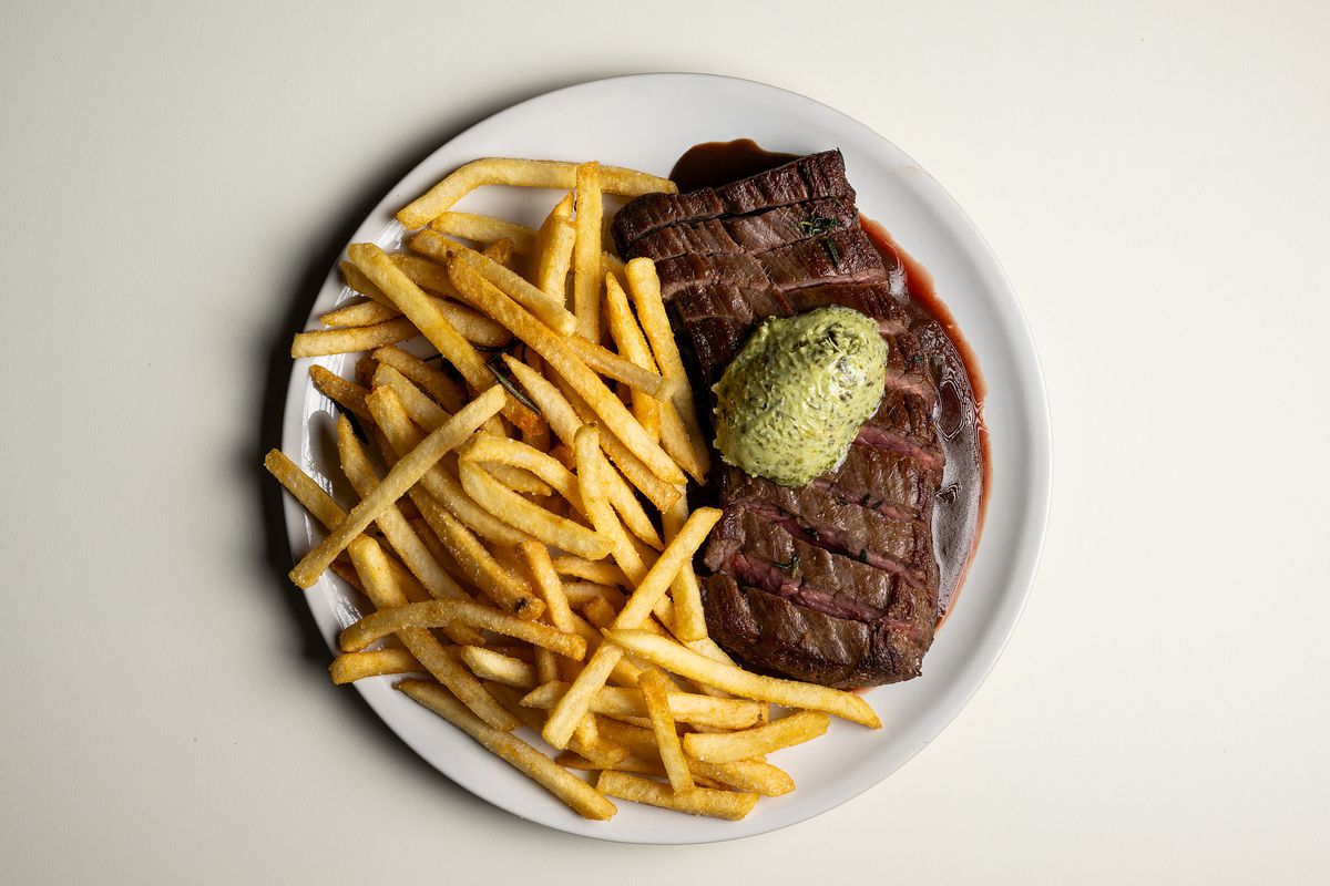 Steak frites, Montpellier butter at Bar Etoile.