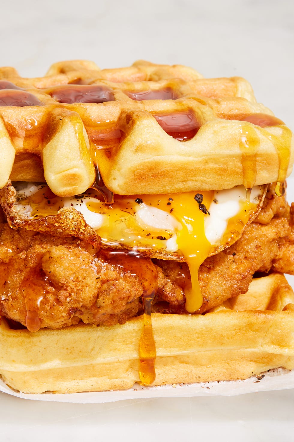 chicken and waffles breakfast sandwich