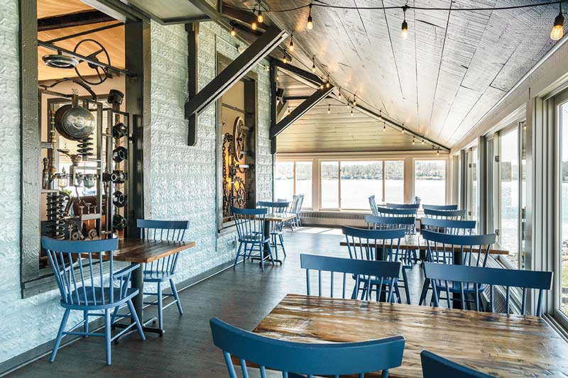 River views from tables in the upstairs dining room