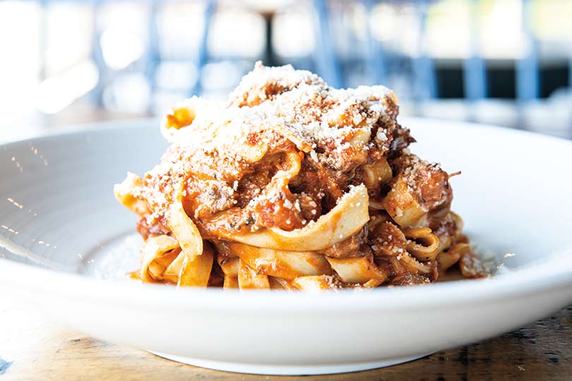 Bolognese on fresh fettuccine
