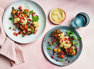Air fryer stuffed aubergine