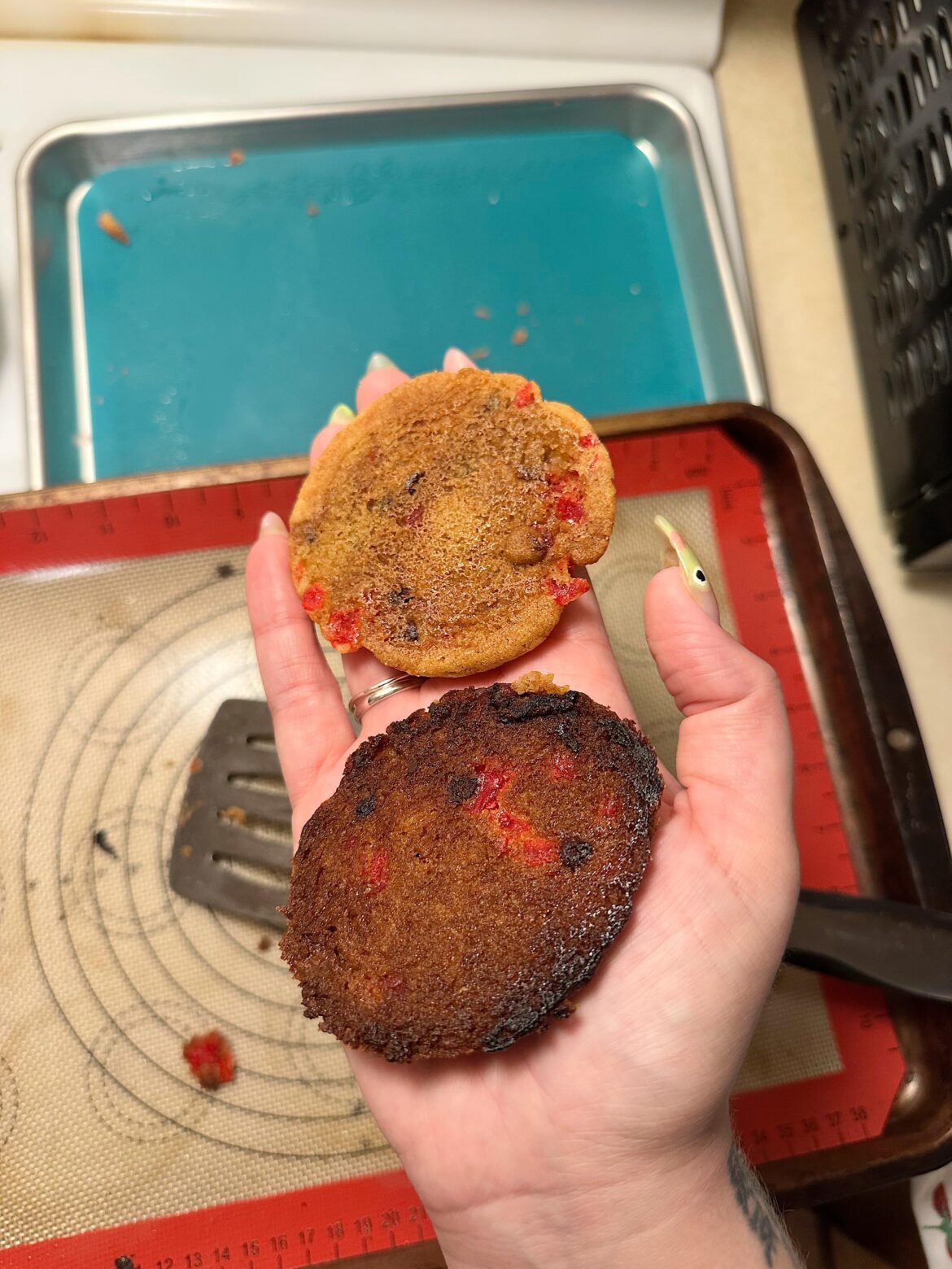 this whole time i’ve thought my oven ran hot… and then i got a new sheet pan