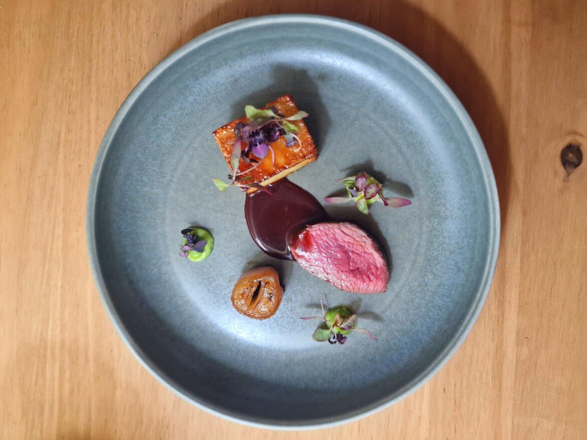 Venison with potato terine.