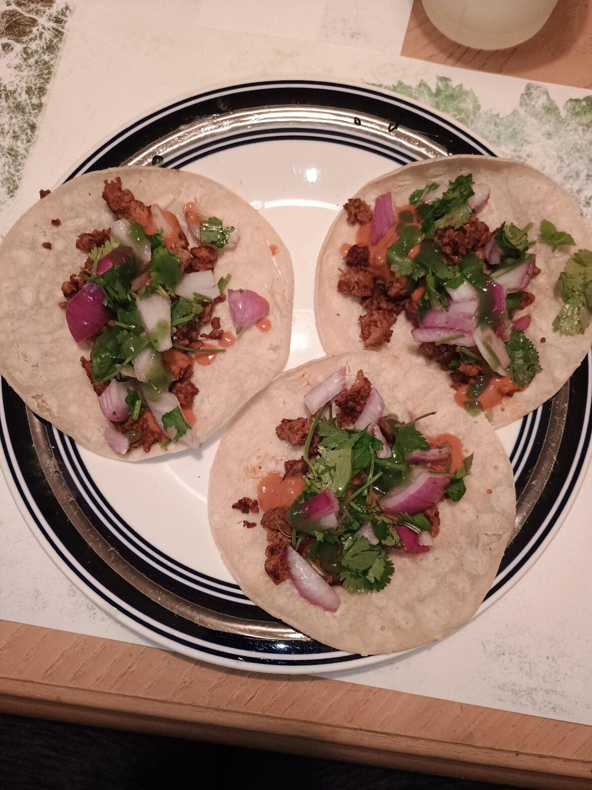 Ground turkey street tacos at home