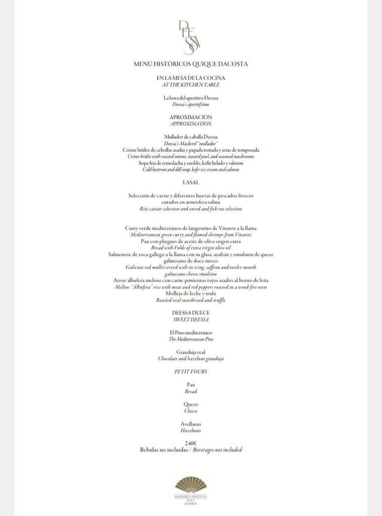 Deessa  Madrid (Quique Dacosta) Deessa ** Madrid (Quique Dacosta)