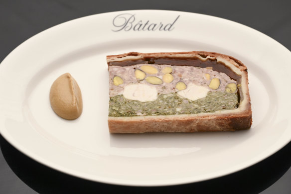 Pork, chicken and pistachio pâté en croute.