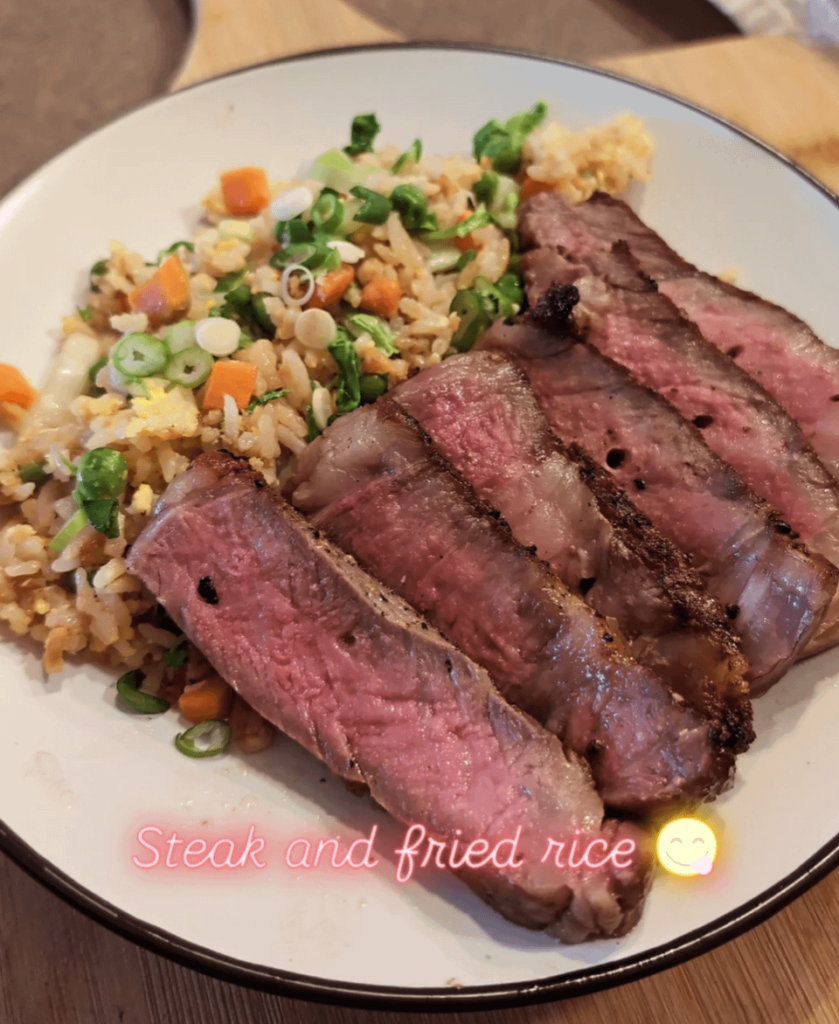 Ribeye and fried rice