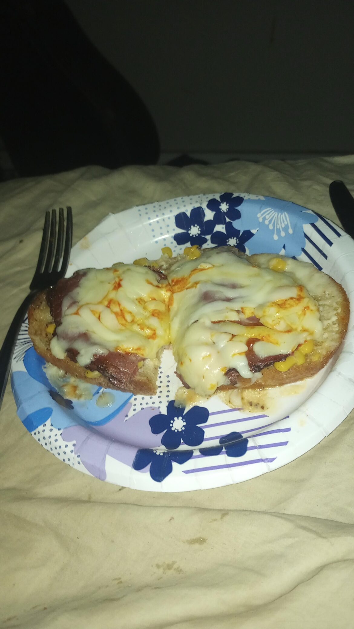 Sourdough drunk guy here. Tonight we got open face, sourdough, mayo, leftover sweet corn, pastrami, full fat mozzarella, a douching of regular Tabasco, salt n Peppa. FML,this was good.looks like shite, tastes like your mom.