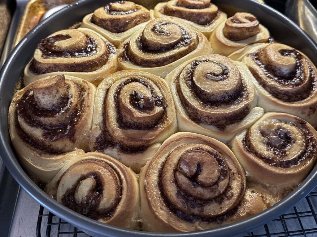 Did i overdo the icing on these cinnamon buns?