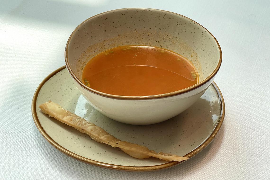 hkpicks09 - Tamatar Kele Dhaniya Shorba, a tomato soup at Sansara. 


Byline: Hedy Khoo