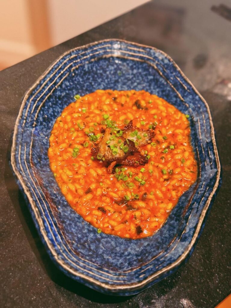 kimchi jjigae vs. doenjang jjigae risotto