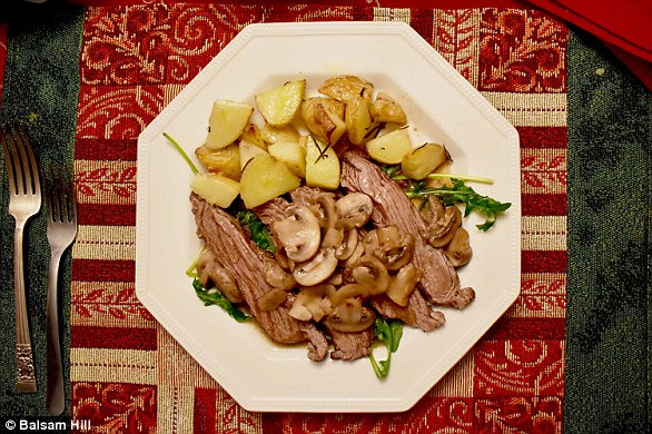This family experimented this year and had meat broth, then roasted vacío steak with rocket and potatoes