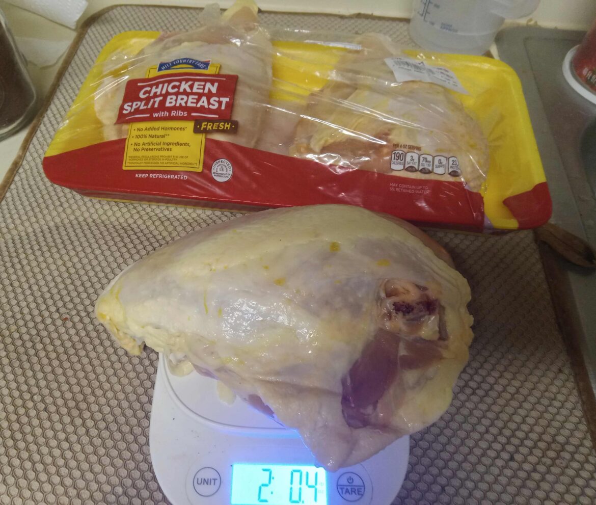It's no fucking wonder chickens can't fly! It doesn't get any more tasteless than this! (scale is in pounds + ounces).