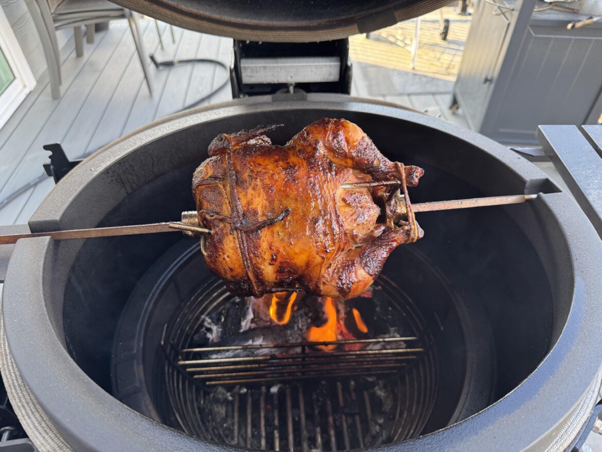 Cajun chicken over a fire