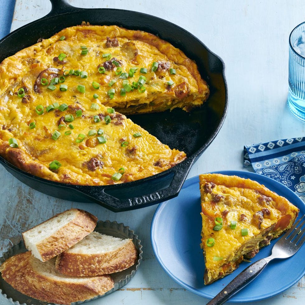 4th of july breakfast chorizo and potato frittata