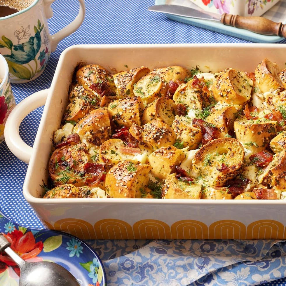 4th of july breakfast everything bagel casserole