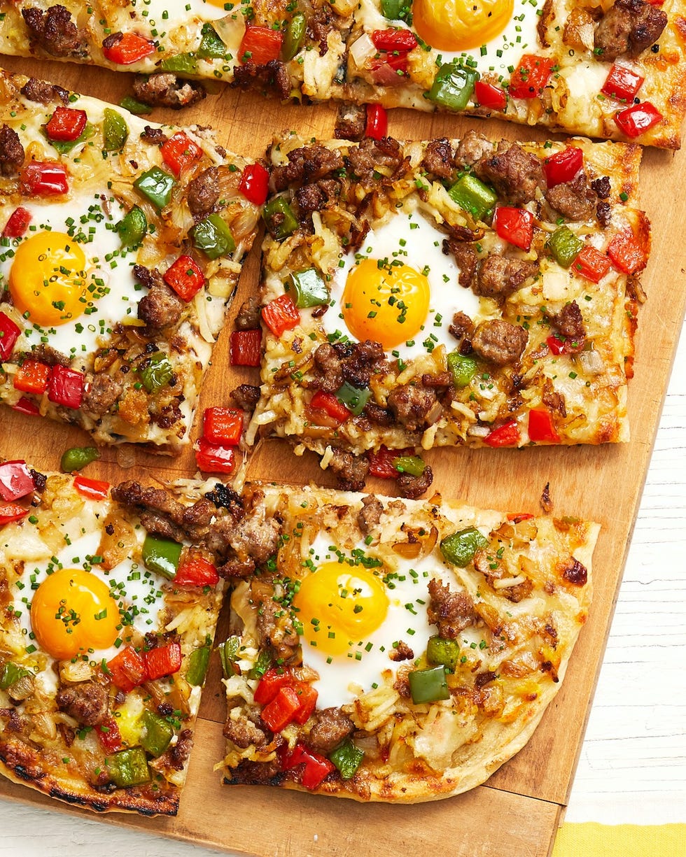 4th of july breakfast grilled breakfast pizza