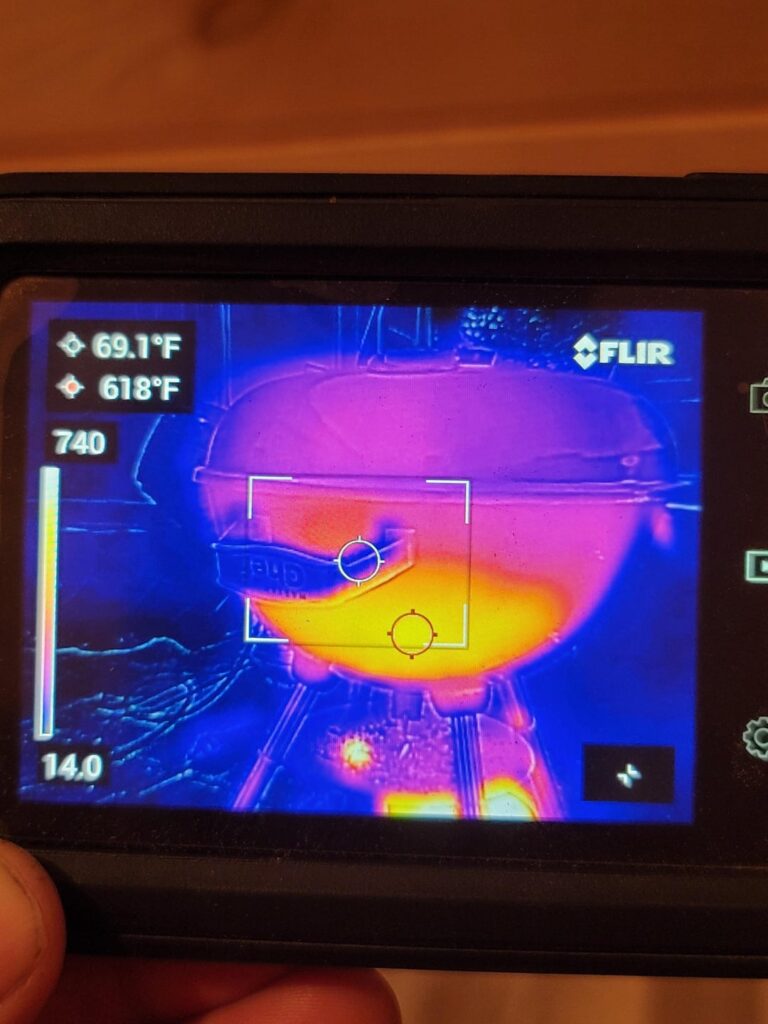 Using my thermal imaging camera for charcoal grilling