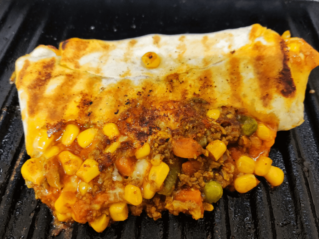 My attempt at making a wrap failed miserably, it's now a knife and fork kinda meal...