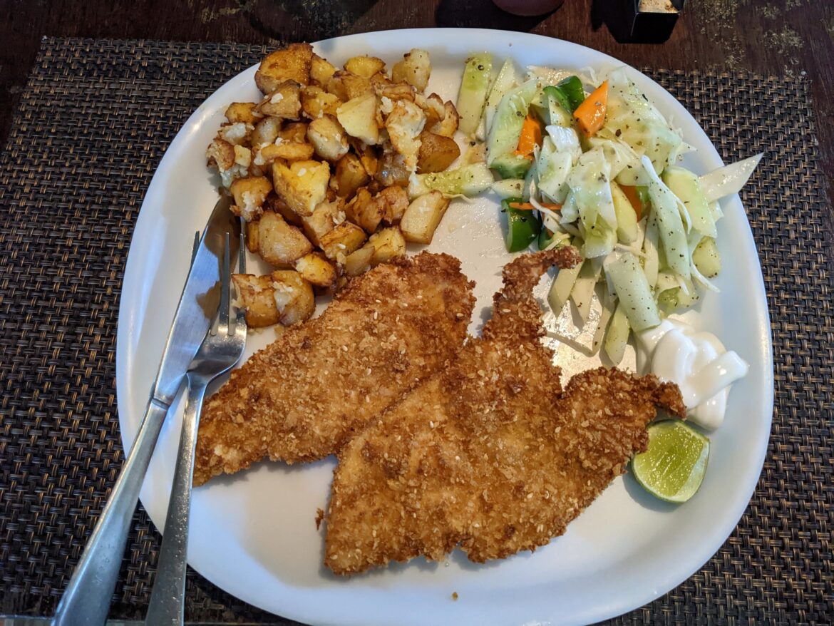 Hendl-Schnitzel. 8200 km away from Austria.
