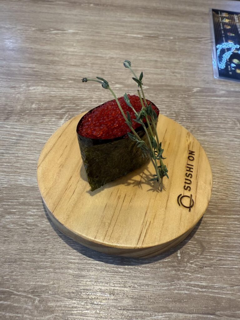 First time trying tobiko nigiri (flying fish roe)