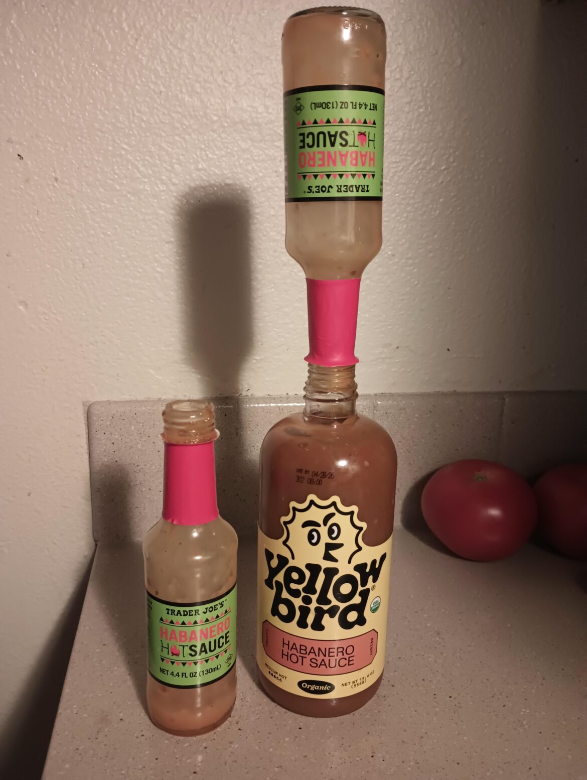 Half and half (Trader Joe's Habanero and Yellow Bird Habanero)