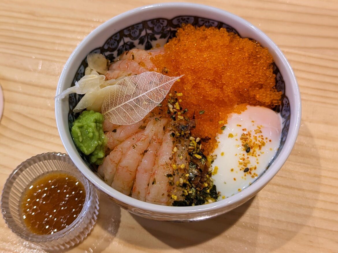 Sweet shrimp sashimi bowl