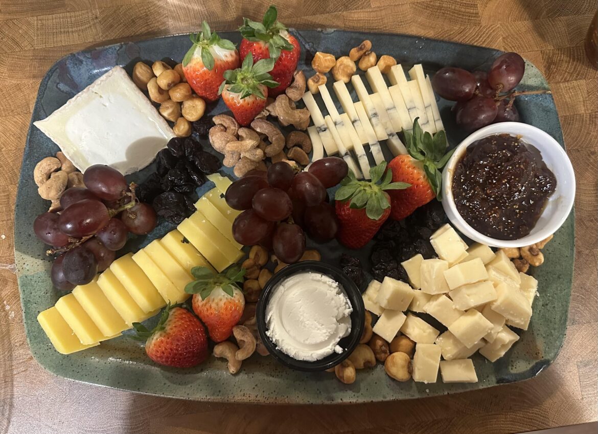 my first real cheese board! meatless to accommodate for kosher guests