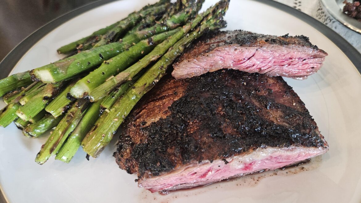 Flank steak and asparagus... All done on the grill!