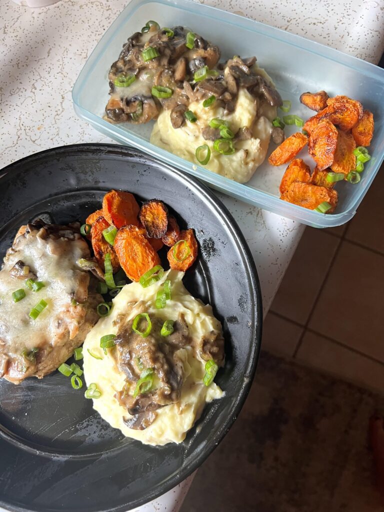 Cheesy Smothered Mushroom Chicken