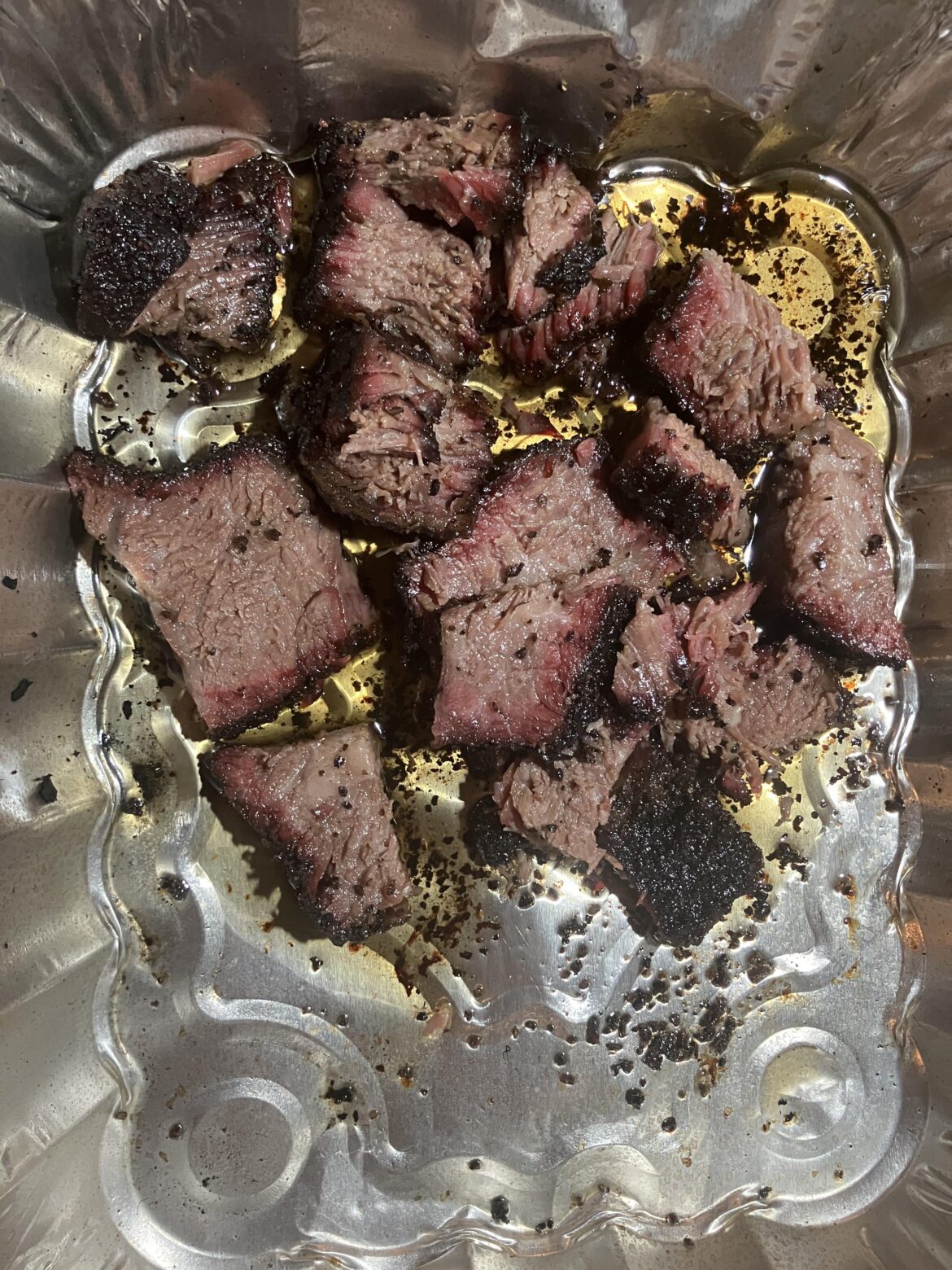 Sliced smoked beef rib