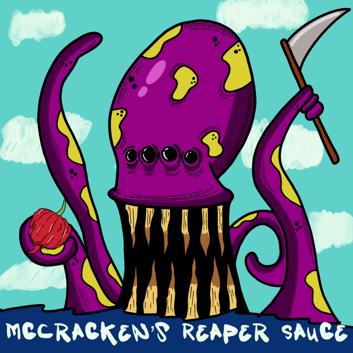 Hoping my reapers do well so I can use this label on some homemade sauce bottles 🔥 Shout out u/beanman95 for the cool art.