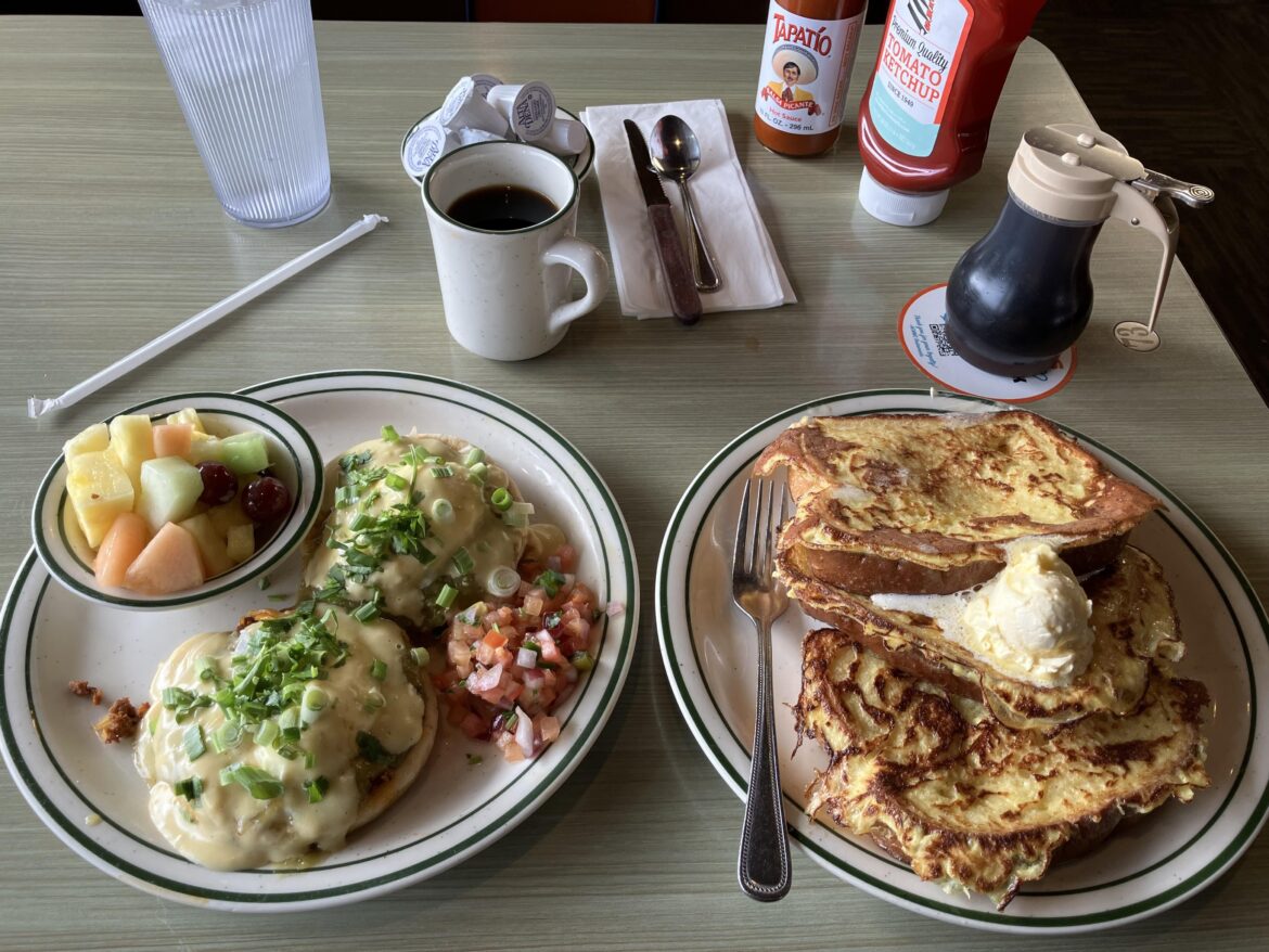El benedicto and French toast @ NORMS restaurant, Torrence, CA