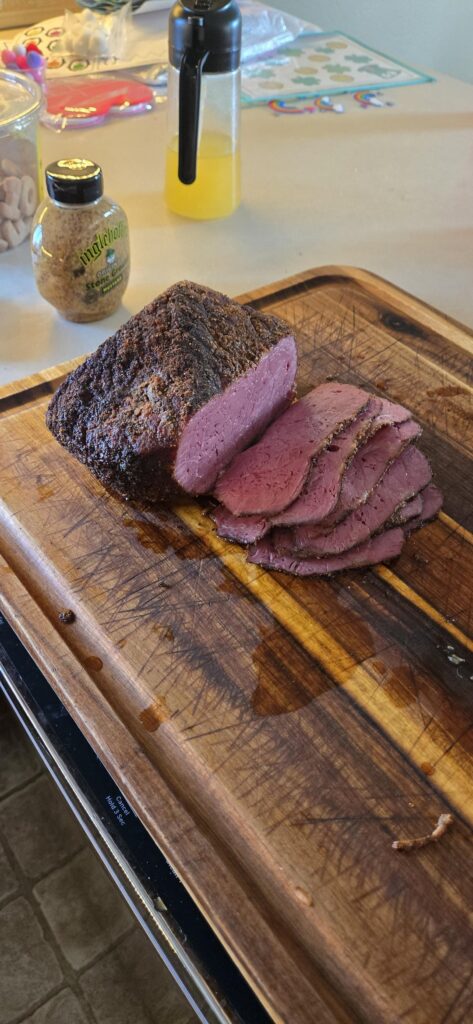 Made pastrami from a corned beef brisket.