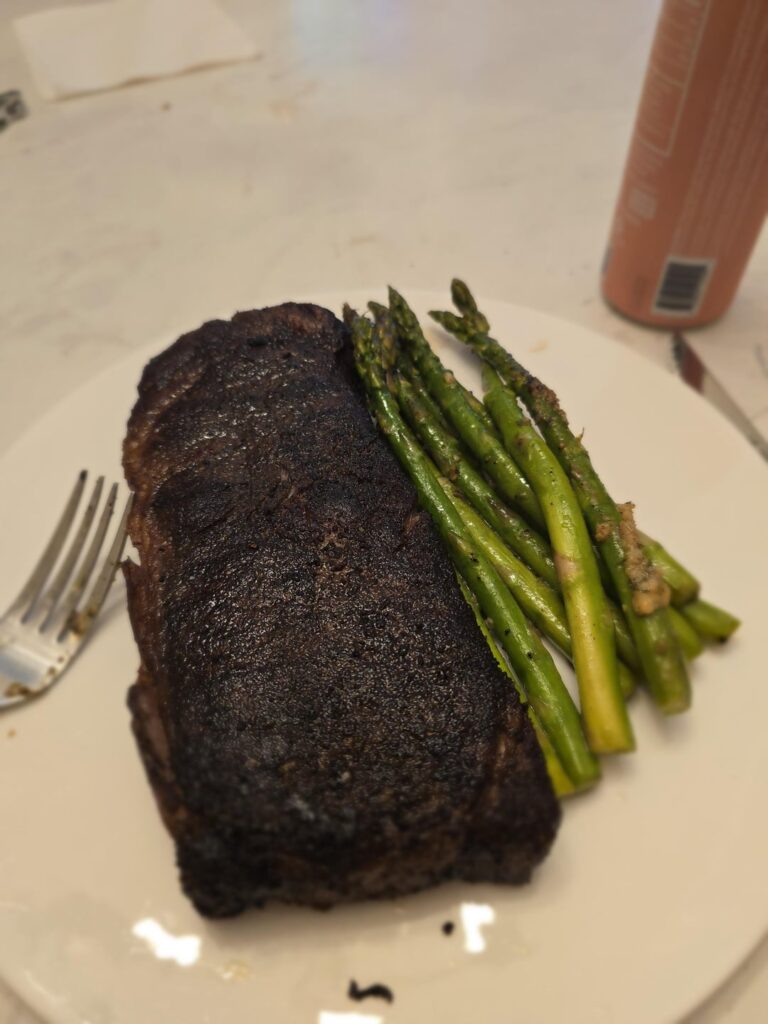 Wife's boss is taking them all out for steaks for a good quarter, employees only...well two can play that game (137F 2 hour coffee rub ribeye)