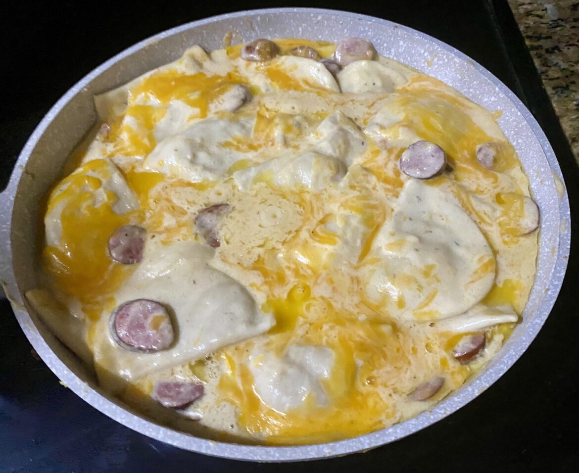 Pierogi kielbasa skillet - One skillet meal under 30