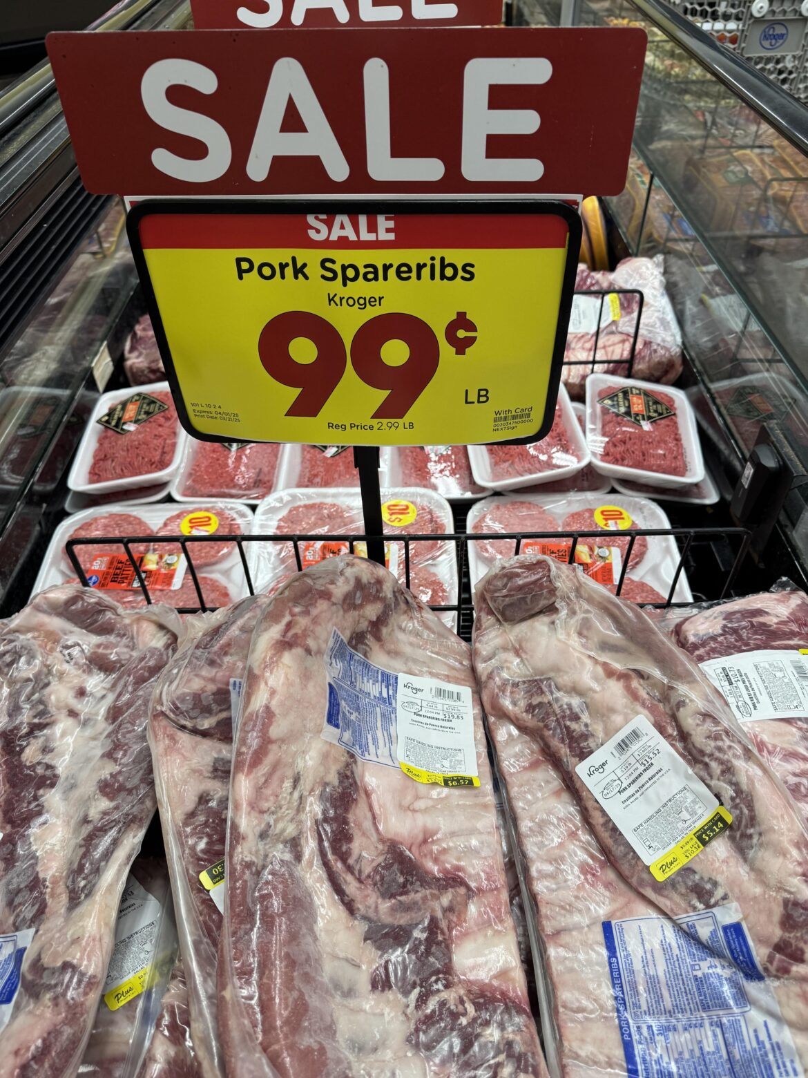 99 cent/lb spareribs at Kroger!