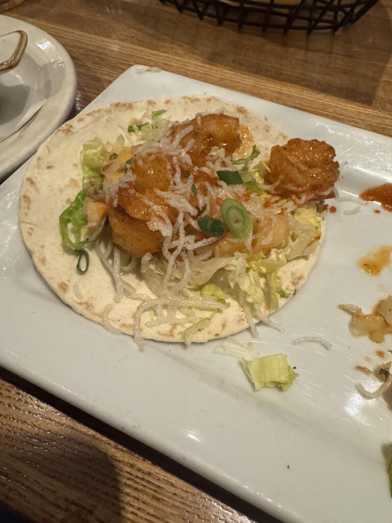 pork belly, and shrimp tacos