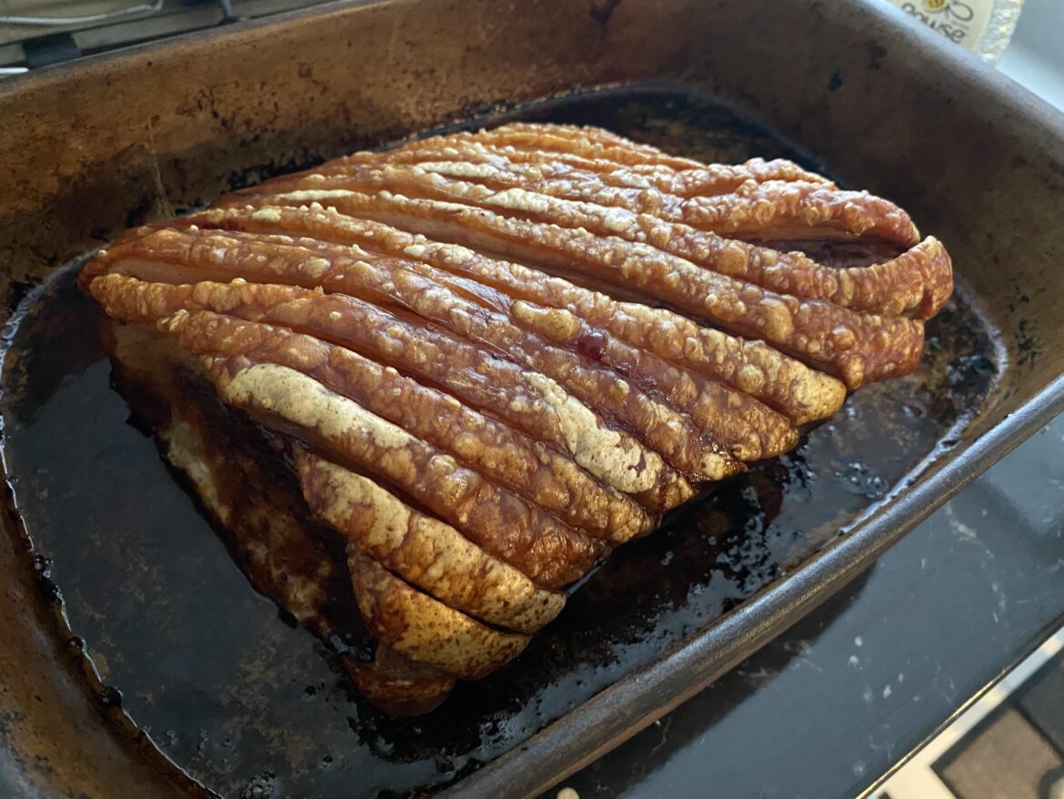 Crispy crackling on today’s roast pork