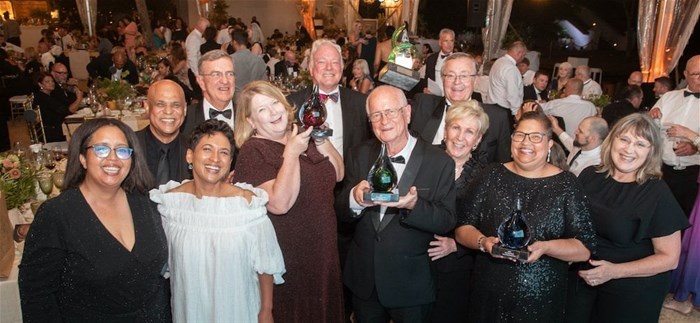 Front left to right: Dr Erna Blancquaert, 2023 honouree in the Viti- and Viniculture category; Carmen Stevens, 2022 recipient of the 1659 Award for Visionary Leadership; Cathy Marston, 2024 honouree in the Wine Advancement category; Dawid Saayman, 2024 honouree in the Viti- and Viniculture category; Norma Ratcliff, 2015 recipient of the 1659 Award for Visionary Leadership; Ilse Ruthford, 2024 honouree for Growing Inclusivity, Wendy Jonker, 2023 honouree in the Wine Advancement category.<p>Back left to right: Rydal Jeftha, 2023 honouree for Growing Inclusivity; Jan Scannell, 2014 recipient of the 1659 award for Visionary Leadership; Ken Forrester, 2023 recipient of the 1659 award for Visionary Leadership; and Tim Hutchinson, 2024 recipient of the 1659 award for Visionary Leadership.