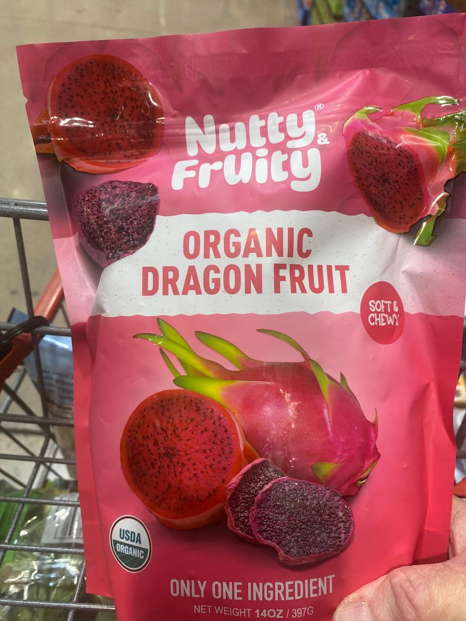 Nutty Fruity organic dragon fruit bag at Costco 