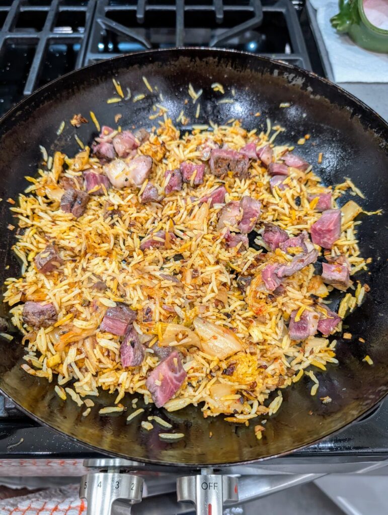 Leftover ribeye and kimchi fried rice Leftover ribeye and kimchi fried rice