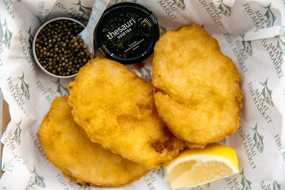 Scallops and caviar at Miami Fish Market, Miami (image supplied)