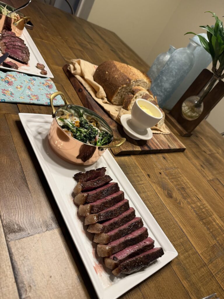 Picanha. Black truffle tortellini primavera. Béchamel. Sourdough. (My dogs approved.. Thankfully.)