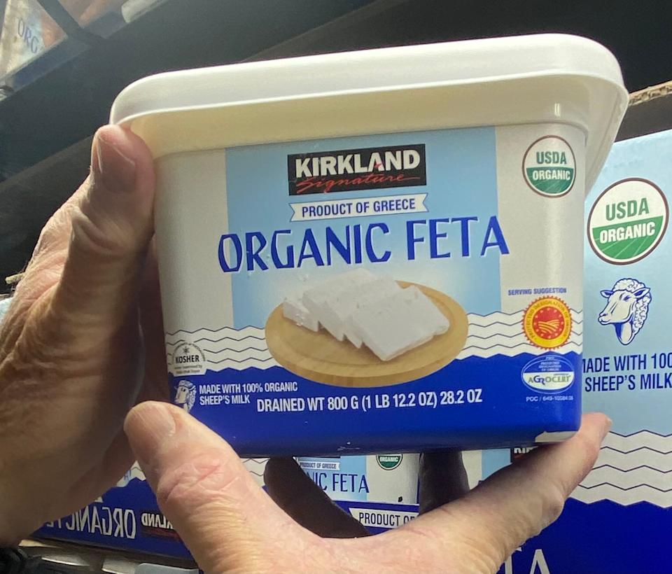 Kirkland organic feta tub  at Costco 