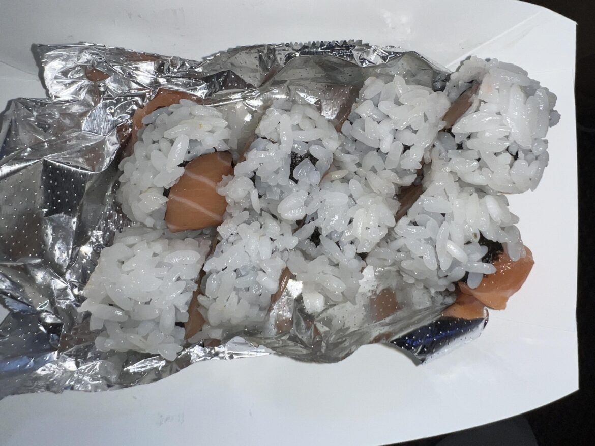 3 basic salmon rolls, 30 minute wait, 30 bucks