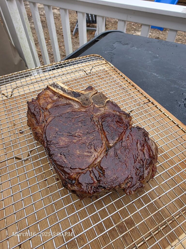 Traeger flat rock Ribeye