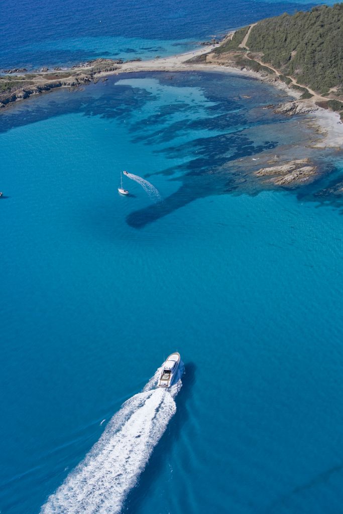 Bird's eye view of Pampelonne Beach in Saint-Tropez