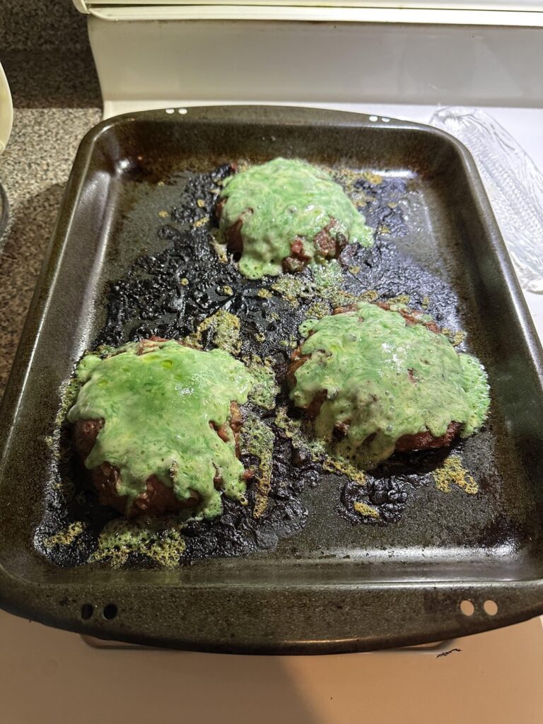 I made St Pattys Day Burgers